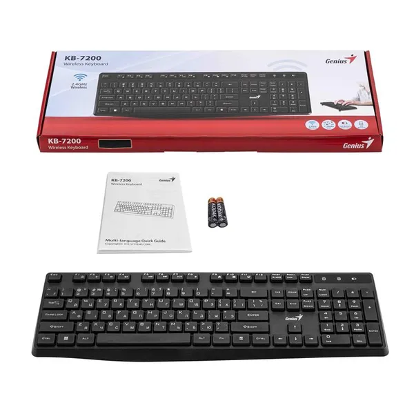 Клавиатура мембрана Genius KB-7200, 104key, WL, EN/UKR, черный