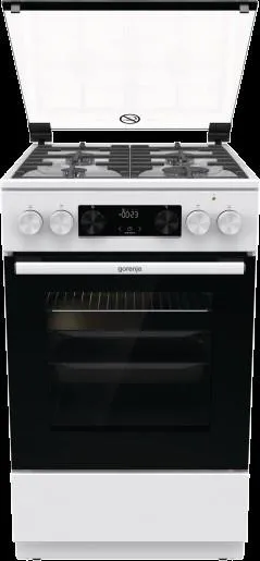 Плита Gorenje комбінована, 62л, 50x60см, дисплей, IconLed, чавун, білий