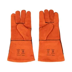 Перчатки сварщика Dnipro-M оранжевые фото