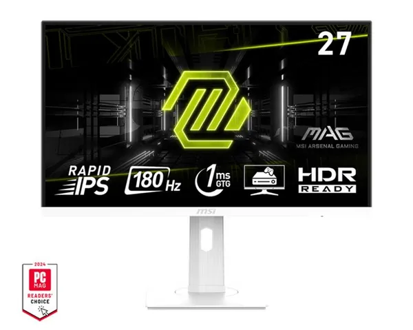 Монитор MSI 27" MAG 274PFW 2xHDMI, DP, Audio, IPS, 180Hz, 1ms, sRGB 117%, AdaptiveSync, HAS, белый