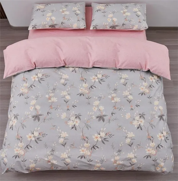 КПБ 1.5сп Ardesto Gloria, пододеяльник 160х220см, простынь 160х220см, наволочки (2) 50х70см, 100% хлопок, сатин, цветы розовый