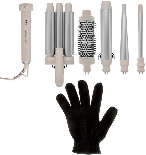 Плойка Remington Trendology, 92Вт, темп.режимов-5, 130-210С, 5 насадок. перчатка ,кераміка, білий