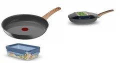 Сковорода Tefal Renew+контейнер Tefal Master Seal Eco, 26см, 0.8л, алюминий, бакелит, стекло, серый, прозрачный фото