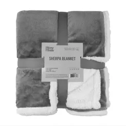 Плед ARDESTO Sherpa 160х200см, 100% полиэстер, серый фото