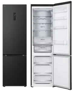 Холодильник LG с нижн. мороз., 203x60х68, холод.отд.-277л, мороз.отд.-110л, 2дв., А++, NF, инв., диспл внешн., Fresh Сonverter, Metal Fresh, черный фото