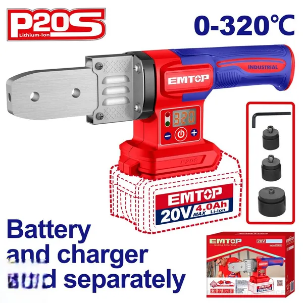 Паяльник для пластиковых труб аккумуляторный EMTOP ETWTL2018 (без АКБ и ЗУ)